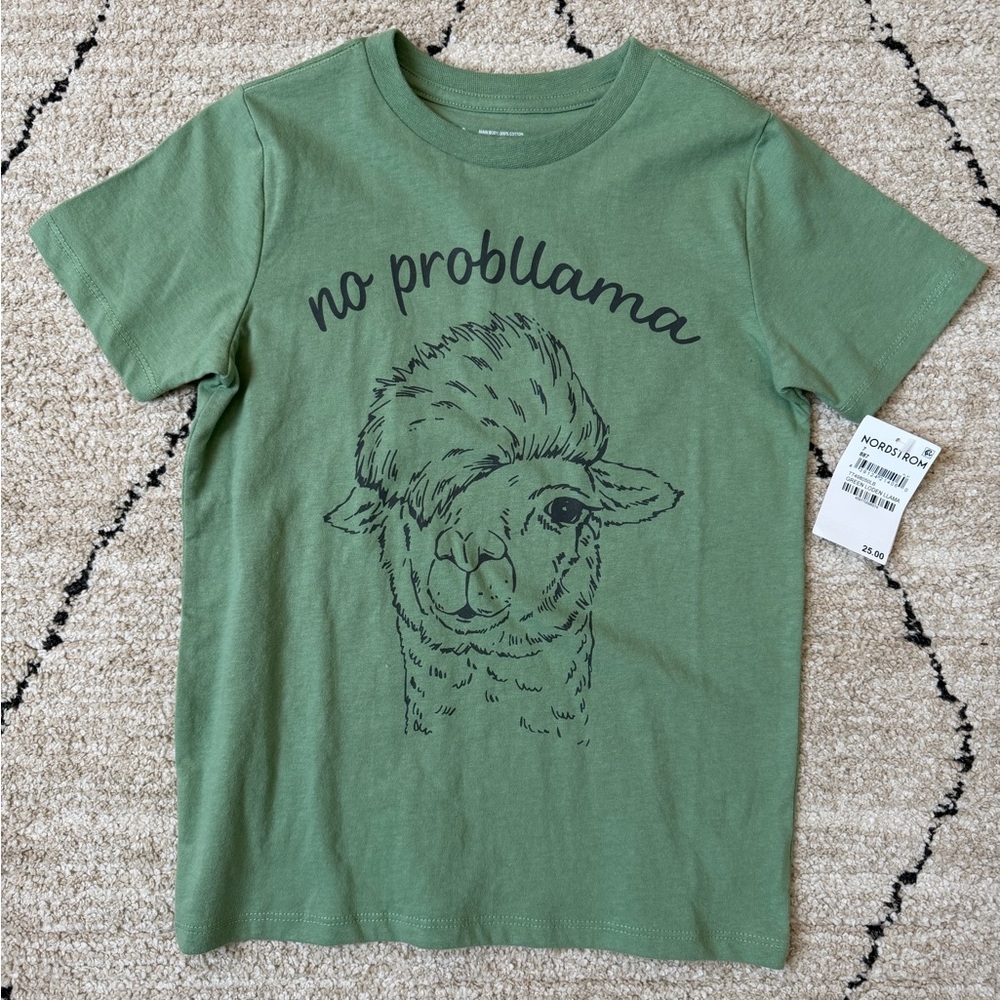 Kids Green Llama T-Shirt